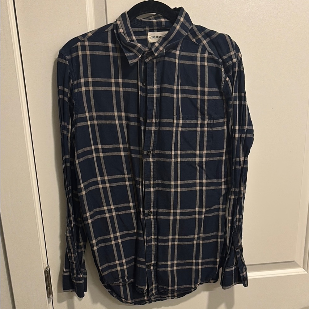 Taylor Stitch Blue and White Casual Button Down Shirt